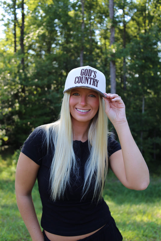 "God's Country" Embroidered Two Tone Hat - Camo