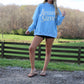 Jesus Saves Mock Neck Sweatshirt - Blue