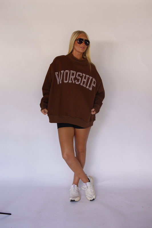 WORSHIP Gingham Mock Neck
