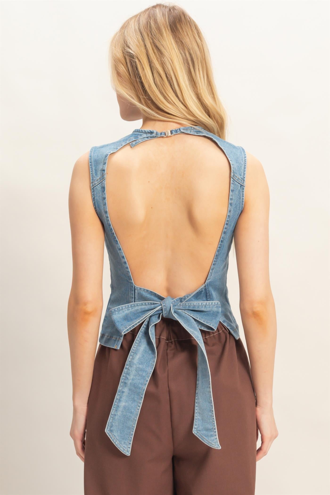 Lillie Sleeveless Denim Top