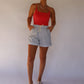 Cotton Striped Twill Shorts - Blue