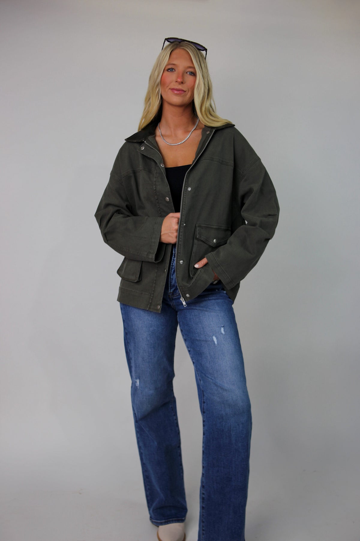 Parker Washed Barn Jacket - Olive