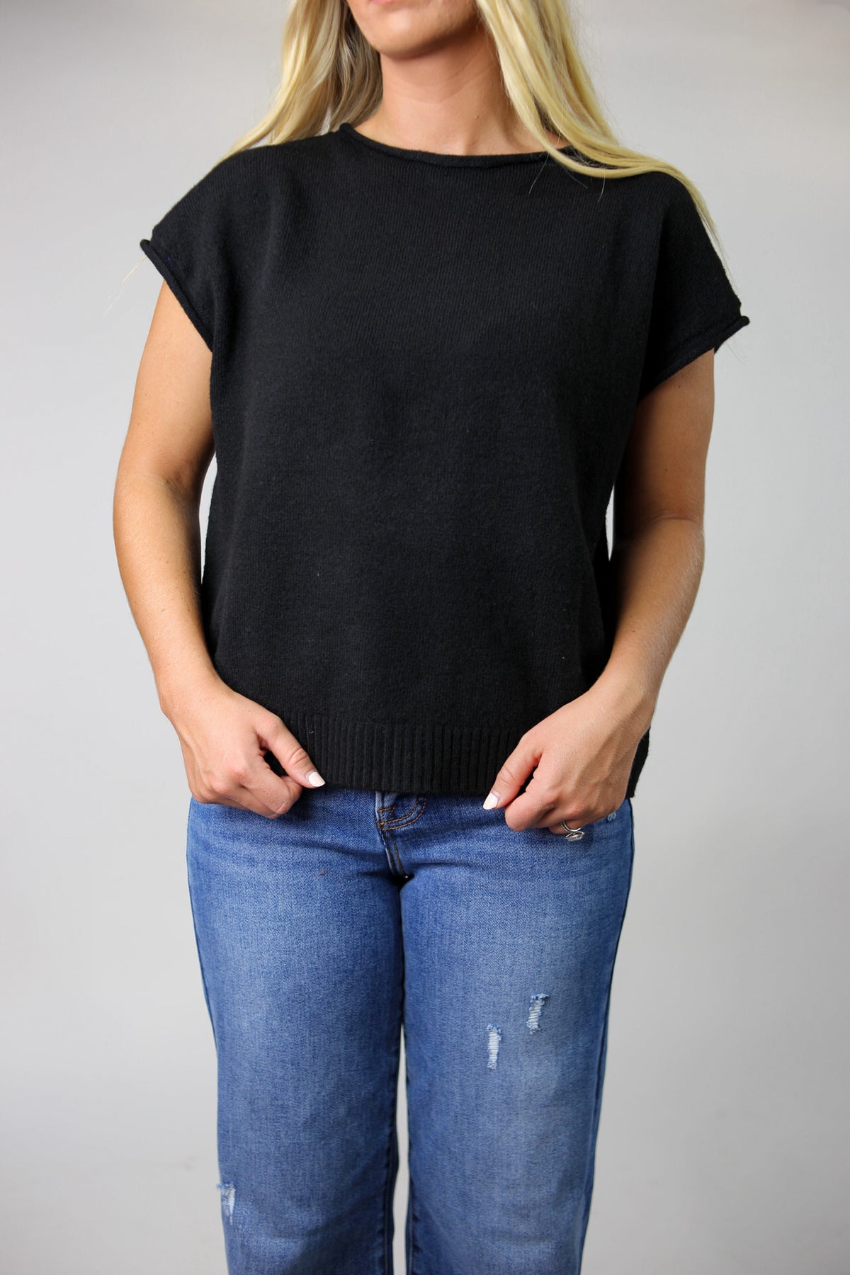 Ellie Knit Sweater Top - Black