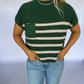 Sal Striped Sweater Vest - Green