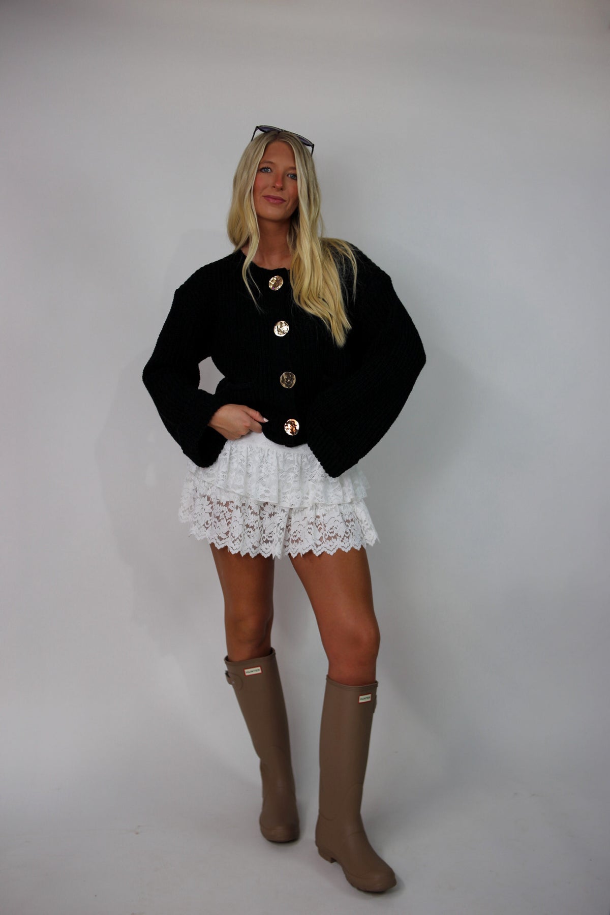 Kelsey Button Down Cardigan - Black