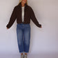 Polka Dot Puffer Jacket - Espresso