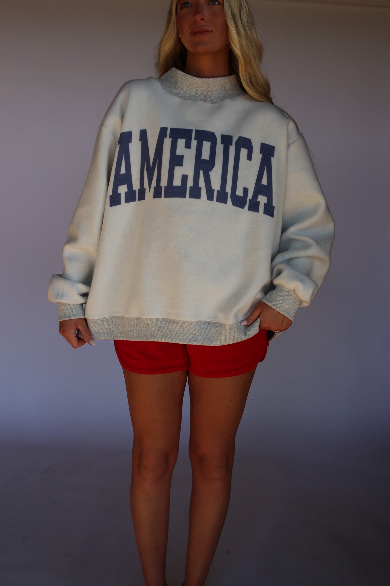 USA/America Reversible Mock Neck