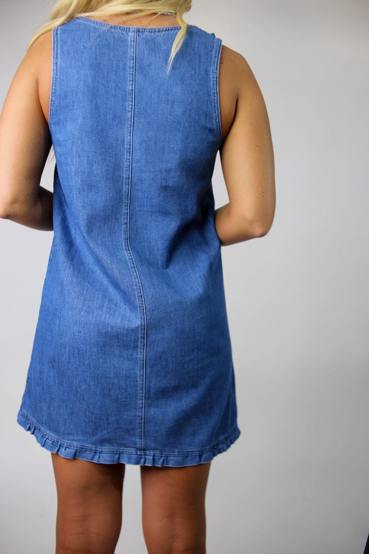 Roxi Ruffle Denim Mini Dress