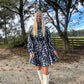 Kinzey Floral Embroidered Mini Dress - Navy