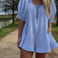 Adele Gingham Romper - Baby Blue