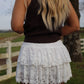 Maribel Knit Lace Skirt - White