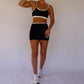Double Layered Biker Shorts - Black
