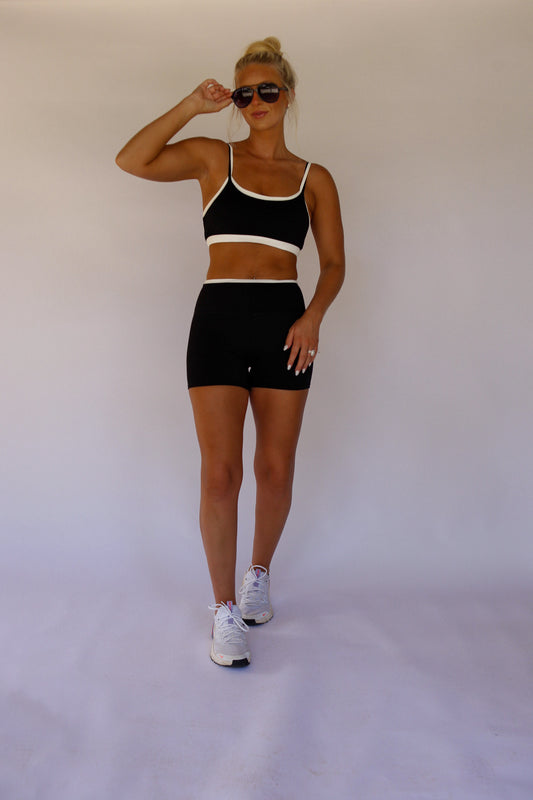 Double Layered Biker Shorts - Black