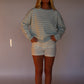 Seaside Stripe Sweater - Baby Blue