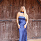 Joy Satin Maxi Dress - Navy