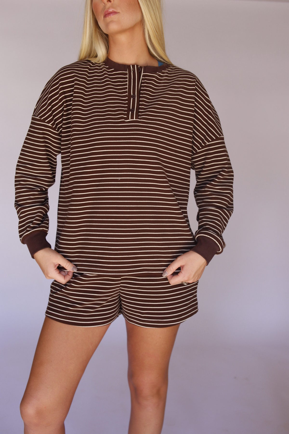 Darcy Striped Set - Brown