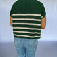 Sal Striped Sweater Vest - Green