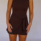 On The Go Tie Romper - Brown