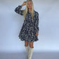 Kinzey Floral Embroidered Mini Dress - Navy
