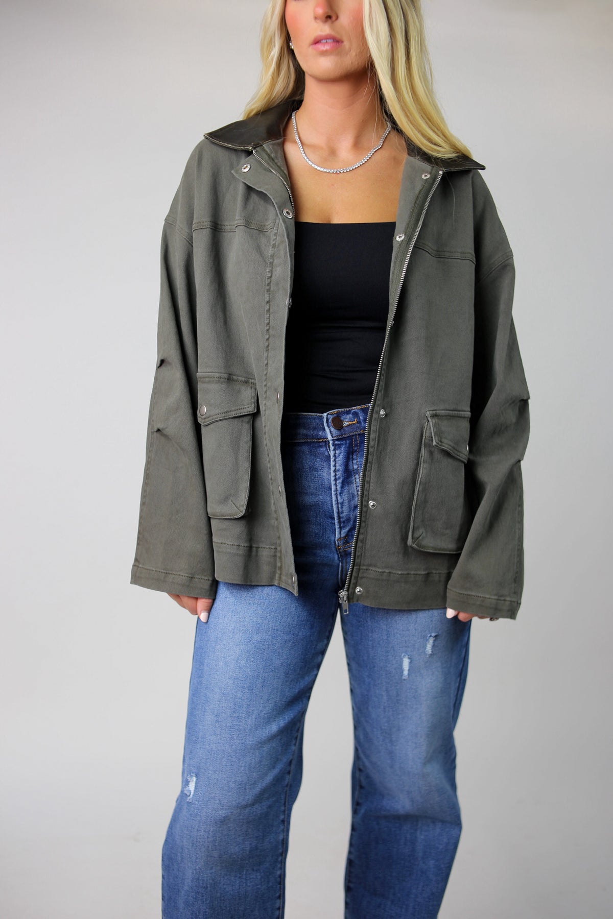 Parker Washed Barn Jacket - Olive