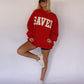 SAVED By Grace Mock Neck - Red