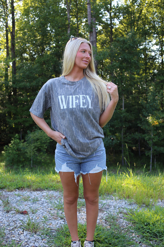 Wifey Bottomland Camo Tee Shirt