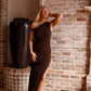 Janna Twist Maxi Dress - Brown