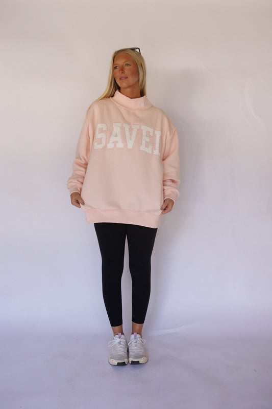 SAVED By Grace Mock Neck - Baby Pink