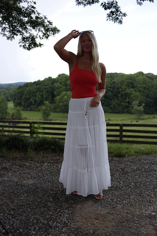 Evie Basic Tank - Poppy Red