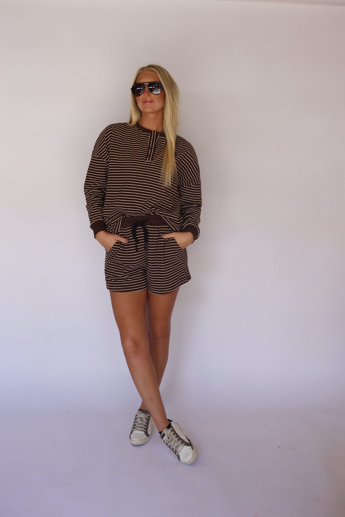 Darcy Striped Set - Brown