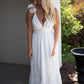Luna Ruffle Maxi Dress - Off White