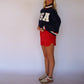 'USA' Stripe Crewneck - Navy