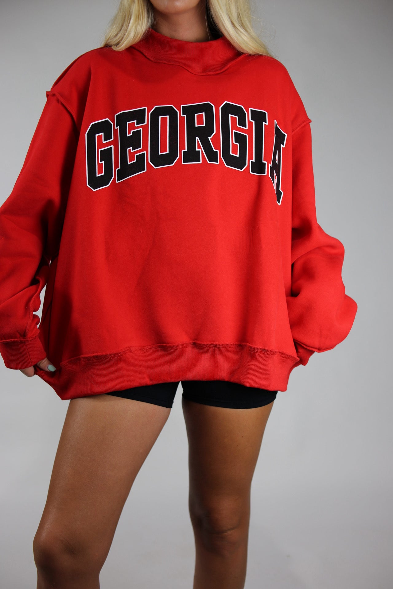 'Georgia & GA' Reversible Mockneck Sweatshirt - Red