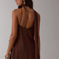 Adams Open Back Mini Dress - Chocolate