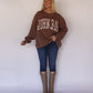 John 3:16 Mock Neck - Brown/Pink