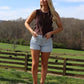 Mickie High Rise Denim Shorts