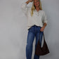 Selah Henley Relaxed Sweater - Oatmeal
