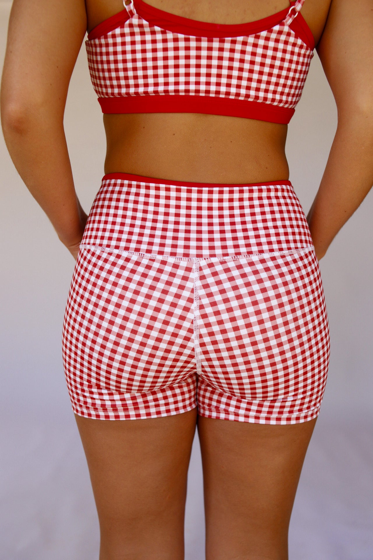 Double Layered Biker Shorts - Red