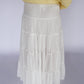 Palm Crush Tiered Maxi Skirt - White