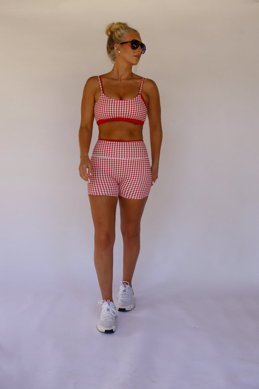 Double Layered Sports Bra -  Red
