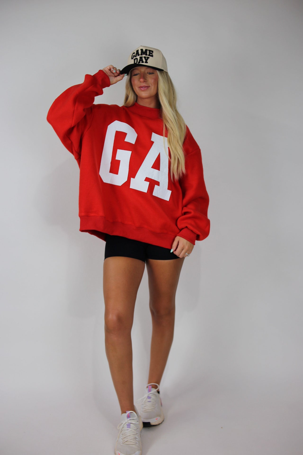 'Georgia & GA' Reversible Mockneck Sweatshirt - Red