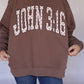 John 3:16 Mock Neck - Brown/Pink