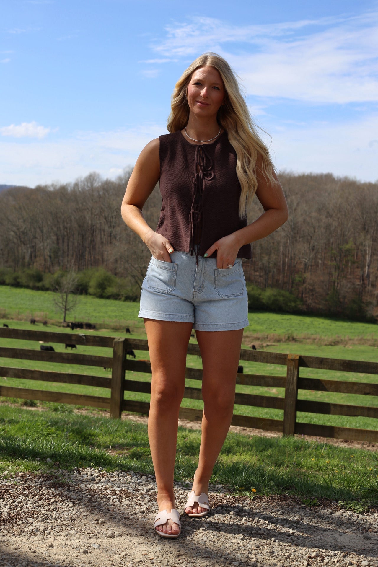 Mattie Front Tie Sweater Vest