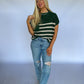 Sal Striped Sweater Vest - Green