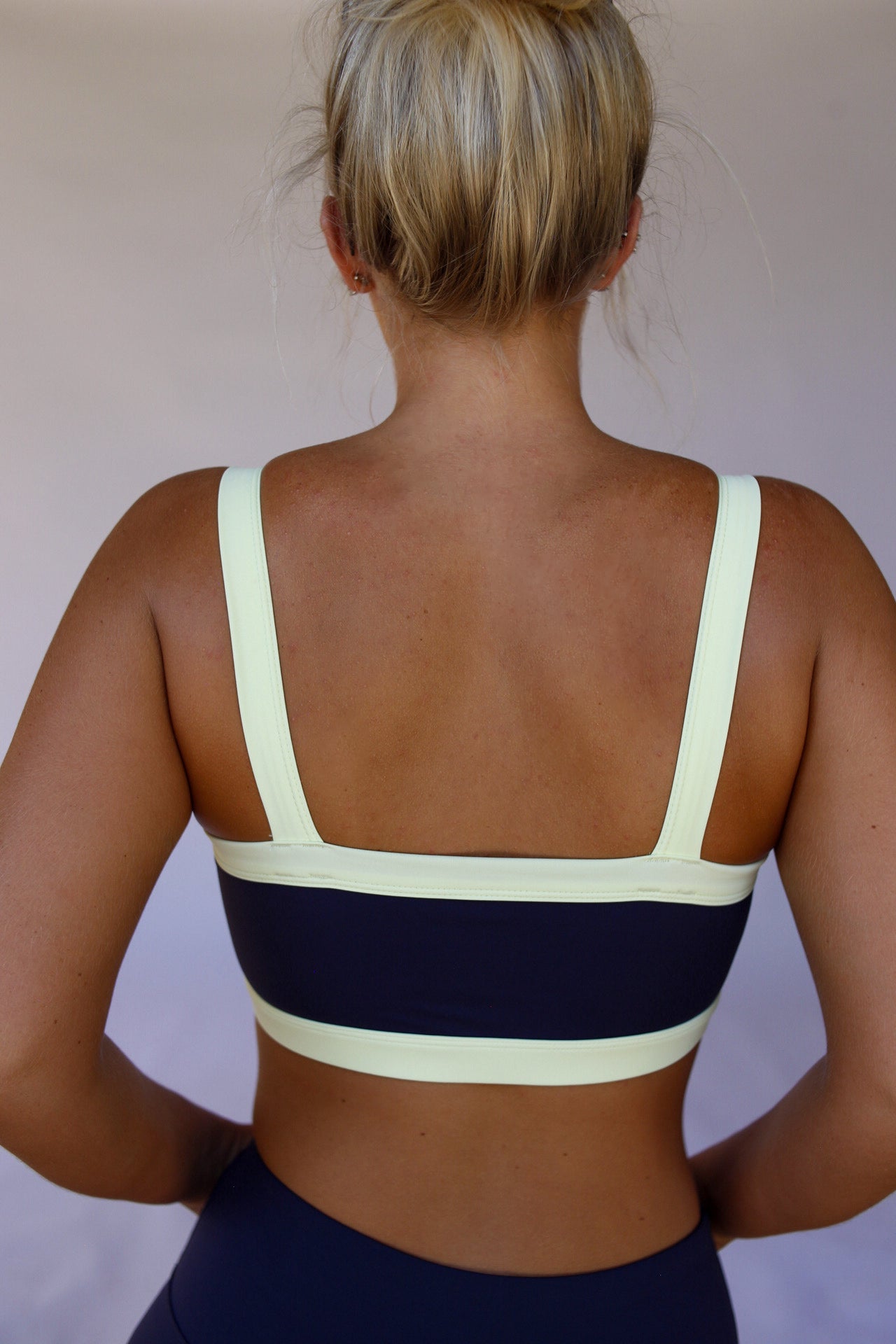 Colorpop Contrast Sports Bra - Navy
