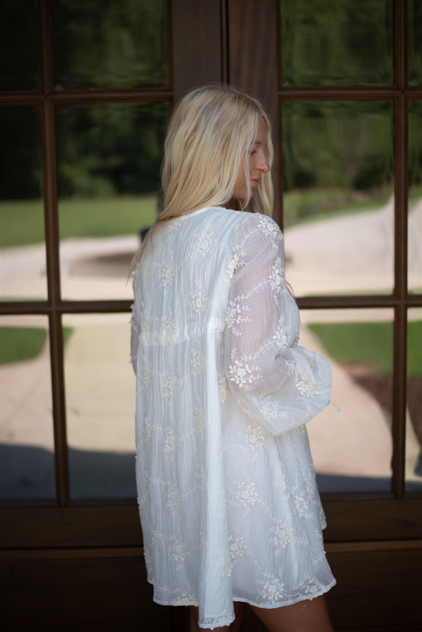 Linnie Embroidered Mini Dress - Ivory