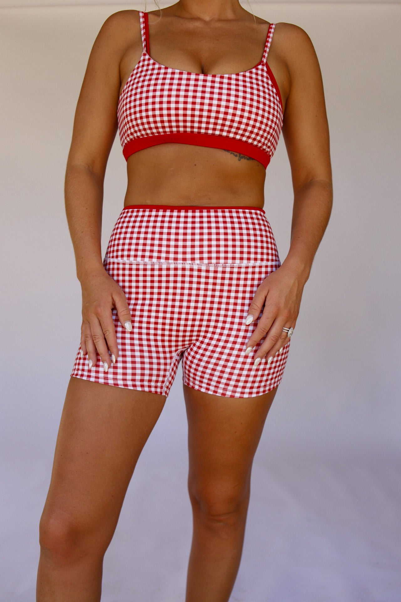 Double Layered Sports Bra -  Red