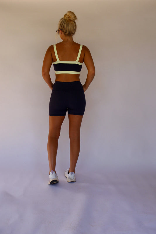 Colorpop Contrast Sports Bra - Navy
