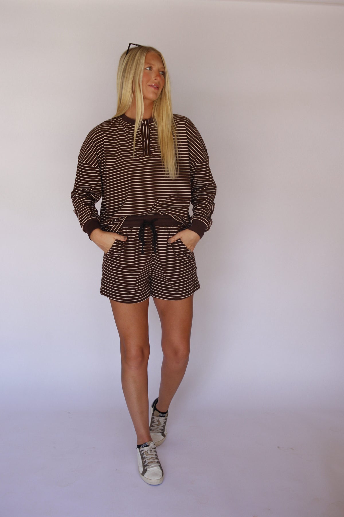 Darcy Striped Set - Brown
