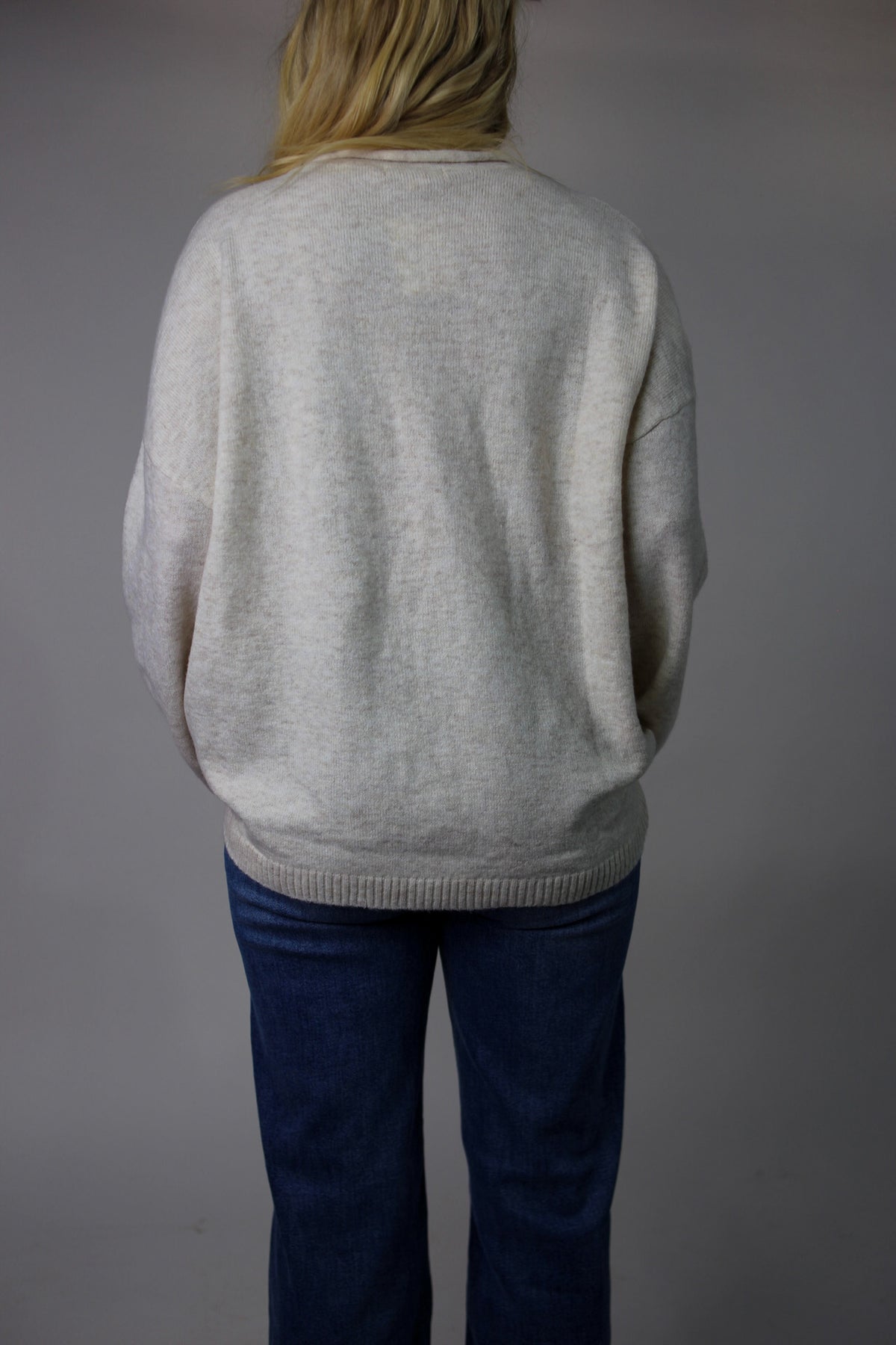 Selah Henley Relaxed Sweater - Oatmeal